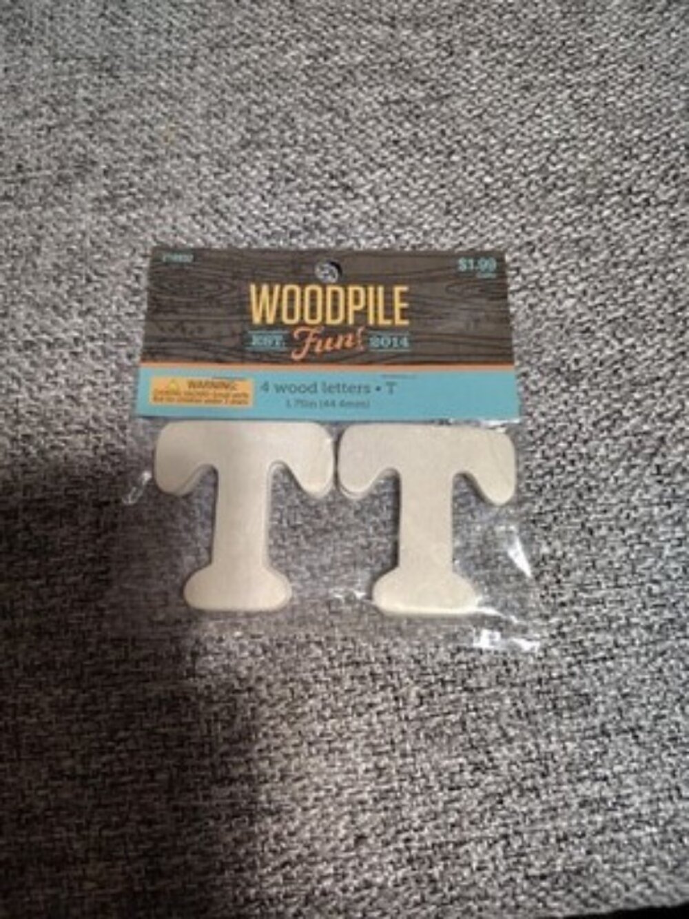 Hobby Lobby Woodpile 1.75” Wood Letters (4 Pieces Of Letter T) Still Sealed New